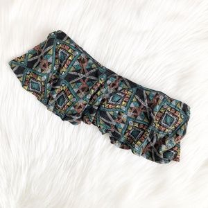 🔴 Pac Sun Nollie Bandeau Top Summer Print Ruffles